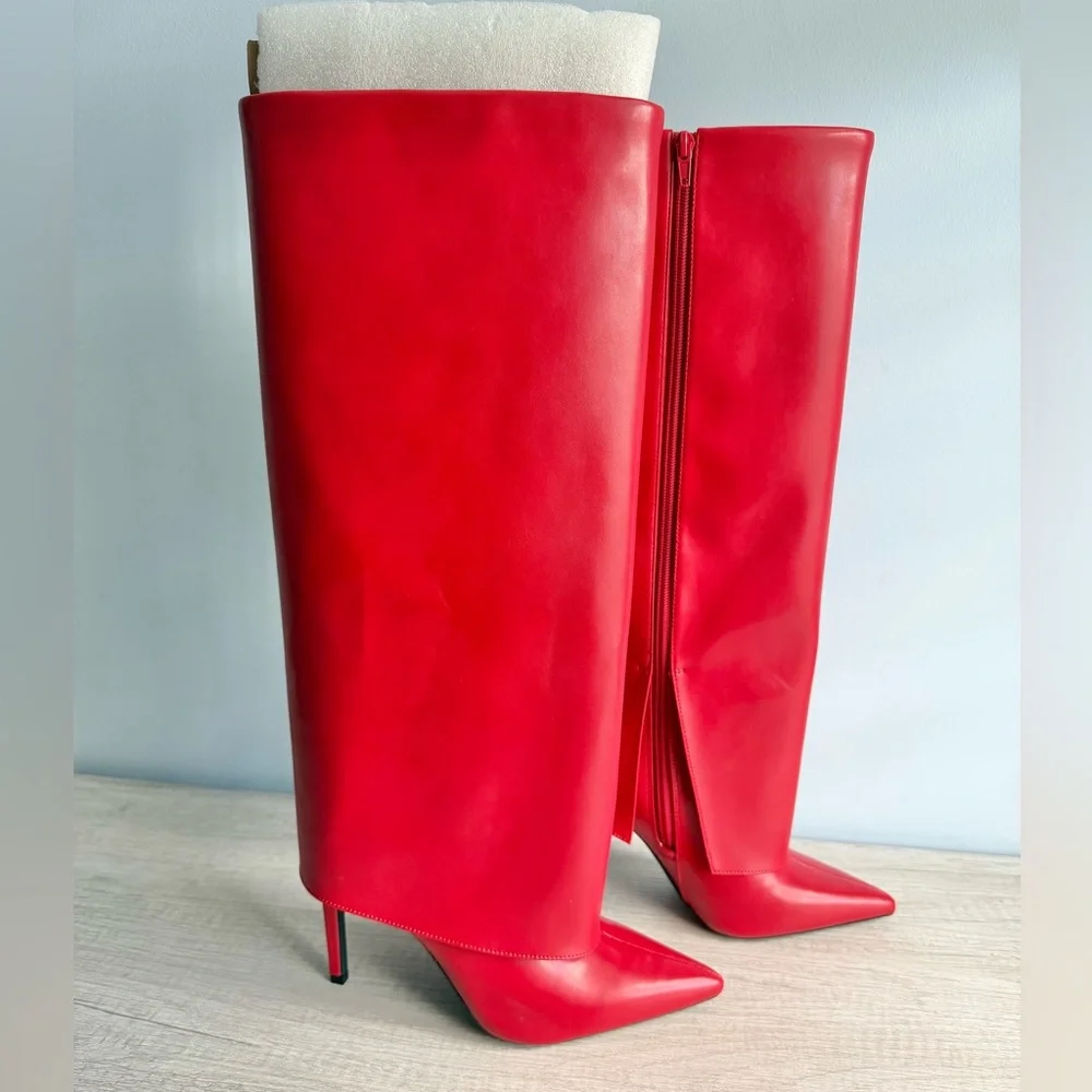 I.N.C. International Concepts Skylar Fold Over Cuffed Knee High Boots Size 7.5 - Picture 1 of 13